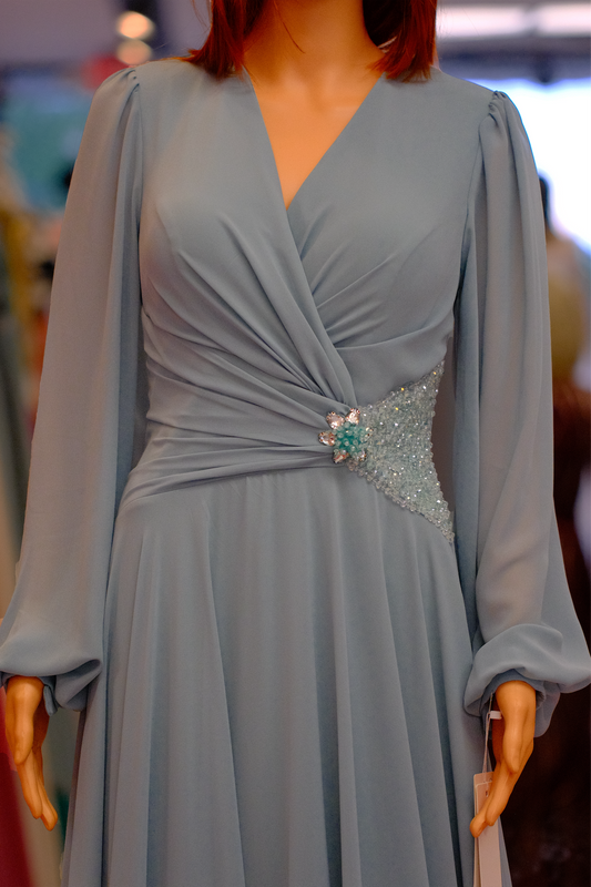 Celeste Drape Evening Gown