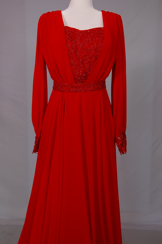 Scarlet Grace Draped Gown