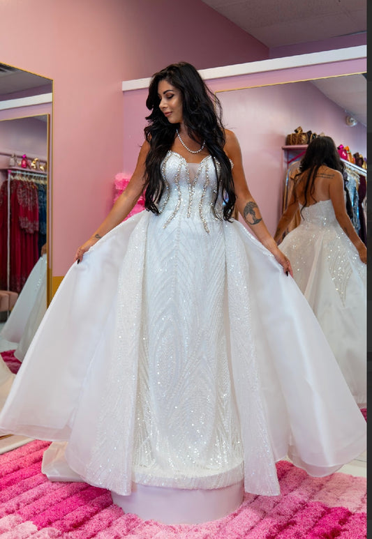 Winter Bloom Off-Shoulder Gown- Bridal