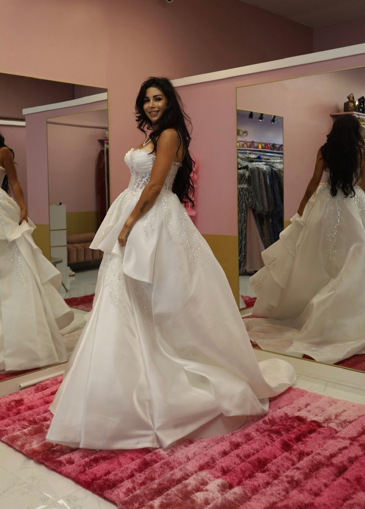 Opaline Crest Strapless Gown- Bridal