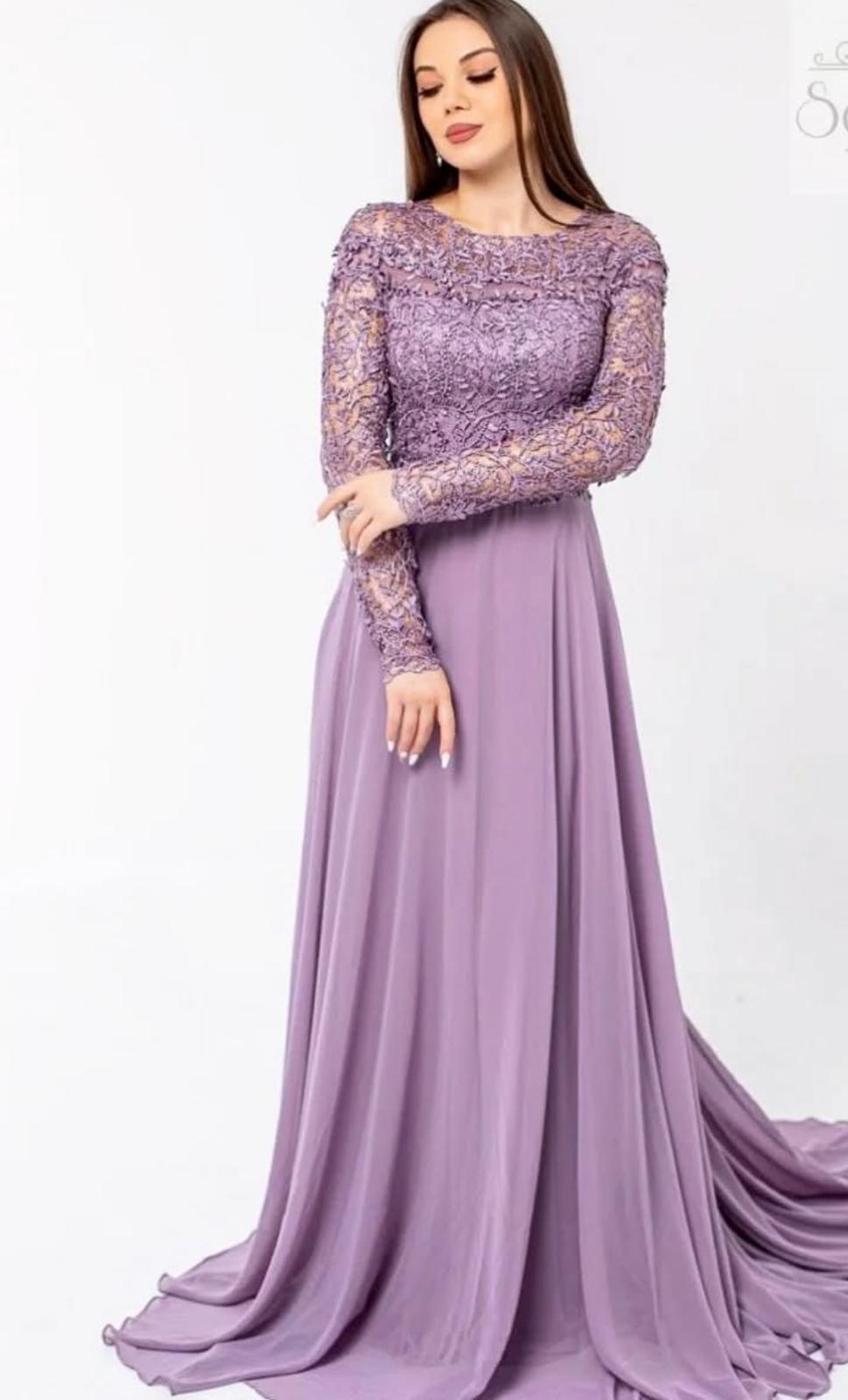 Lace Bodice Long Sleeve A-line Dress