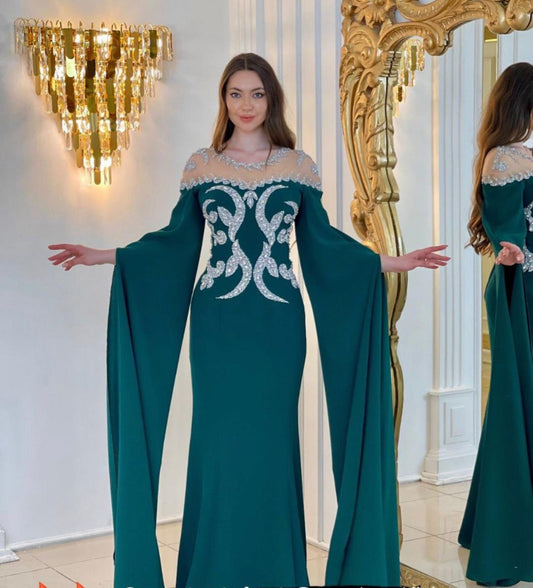 Lunara Beaded Illusion Gown