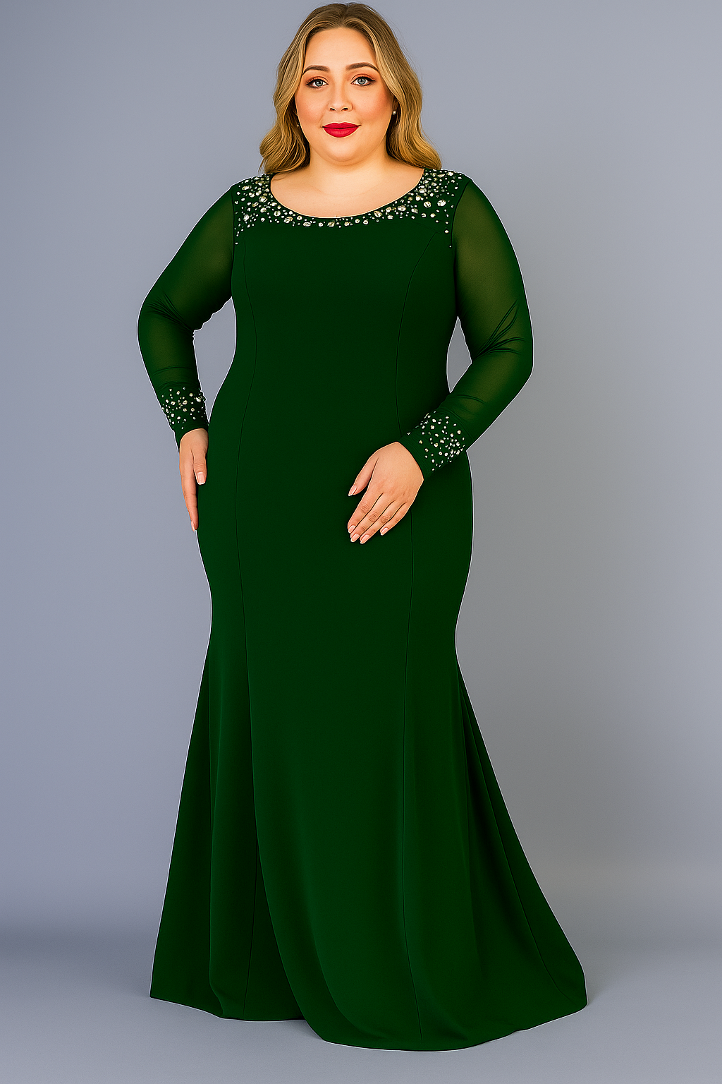 Evangeline Gown with Jewel Accents - Evening