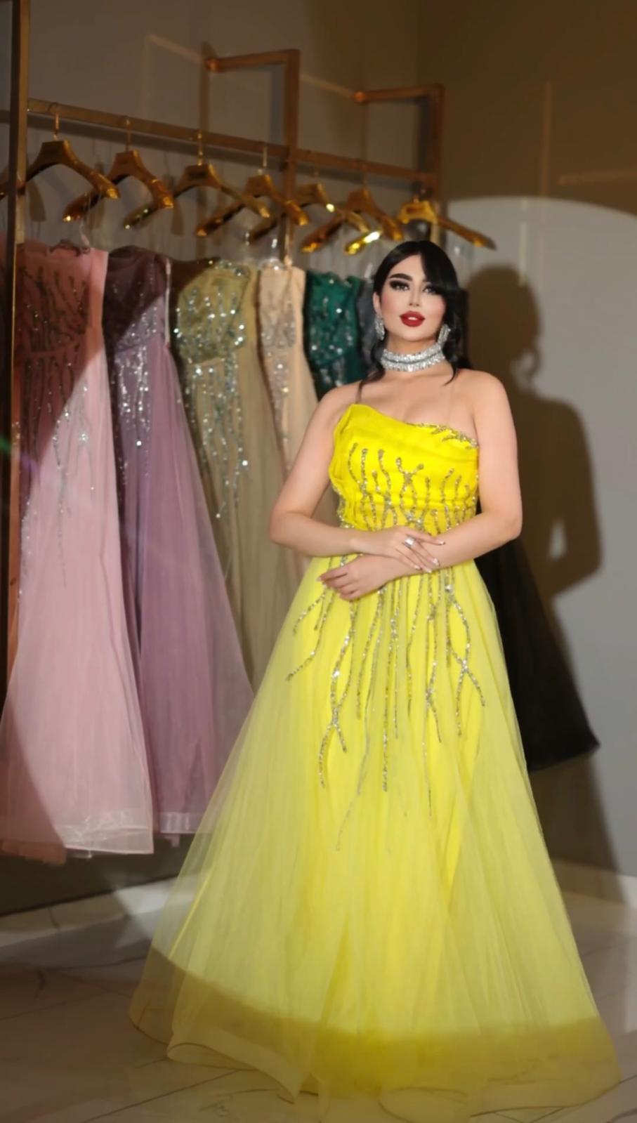 Strapless A-Line Gown with Sequin Embellishments- Couture