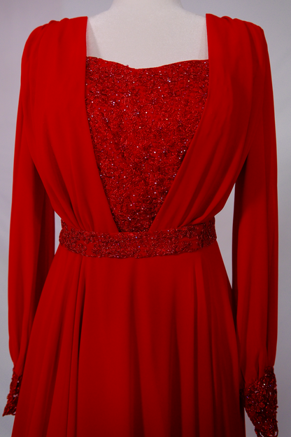 Scarlet Grace Draped Gown