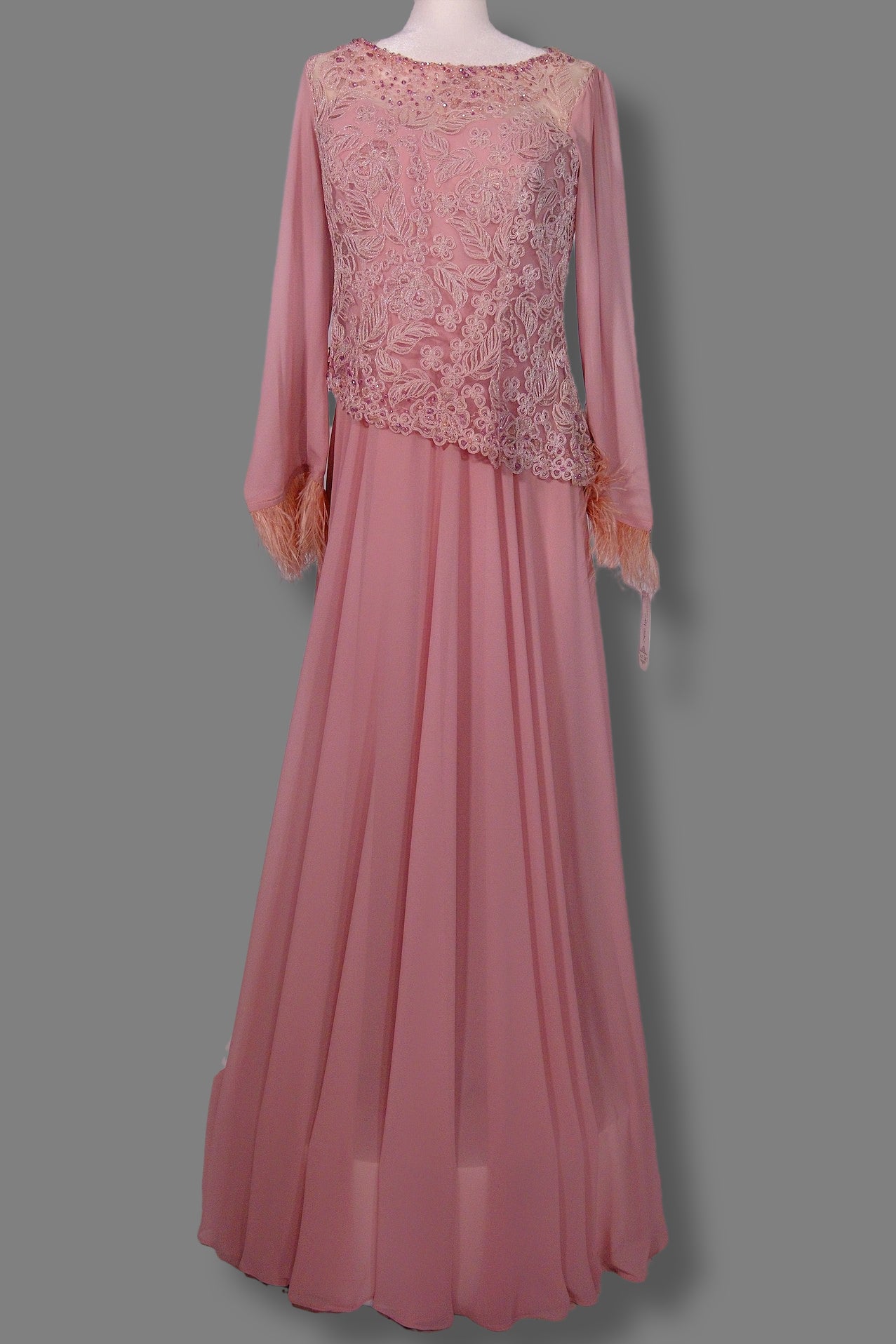 Rosewater Luxe Embroidered Gown