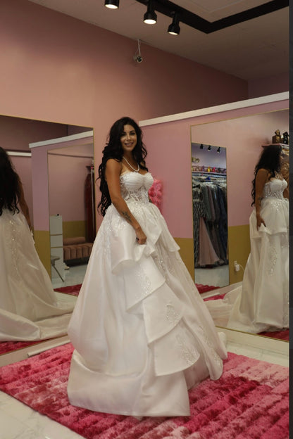 Opaline Crest Strapless Gown- Bridal