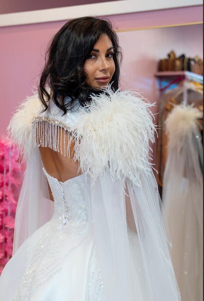Winter Bloom Off-Shoulder Gown- Bridal