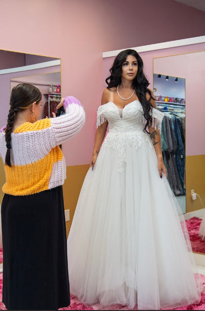 Isla Off-Shoulder Tulle Gown- Bridal