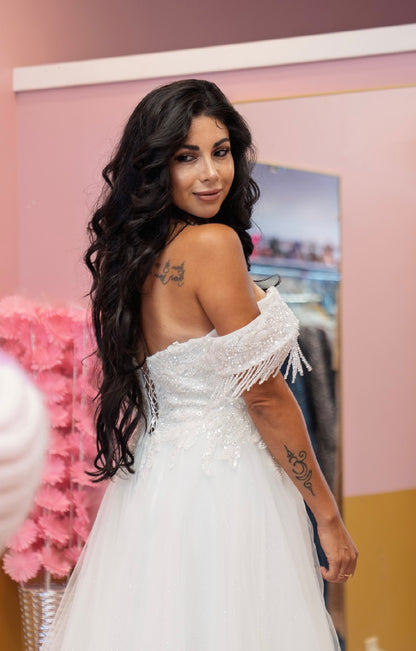 Isla Off-Shoulder Tulle Gown- Bridal