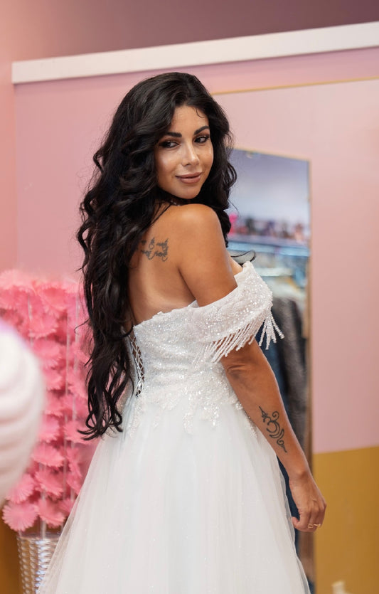 Isla Off-Shoulder Tulle Gown- Bridal