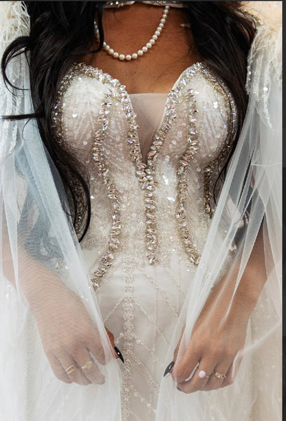 Winter Bloom Off-Shoulder Gown- Bridal