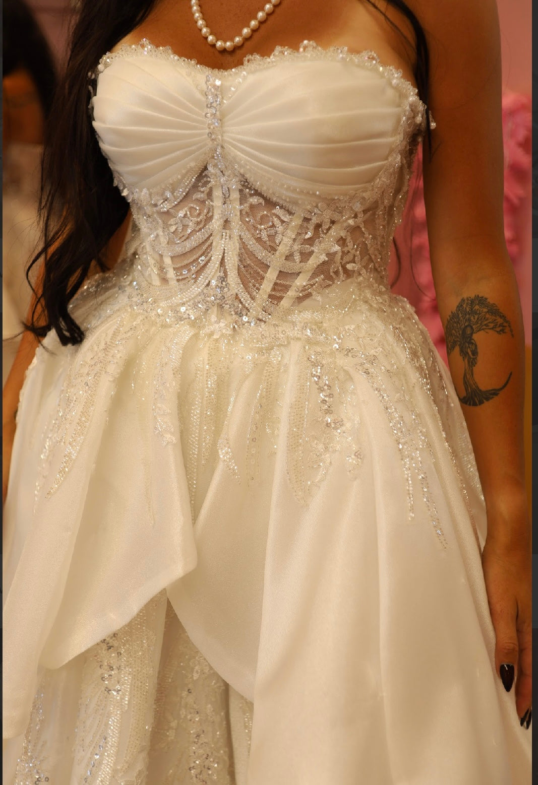 Opaline Crest Strapless Gown- Bridal