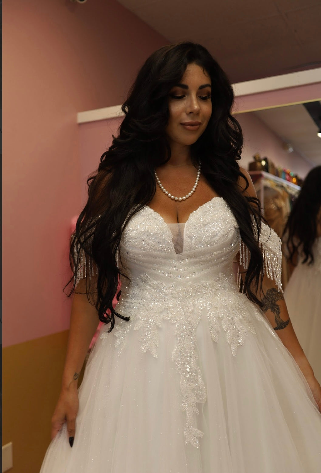 Isla Off-Shoulder Tulle Gown- Bridal