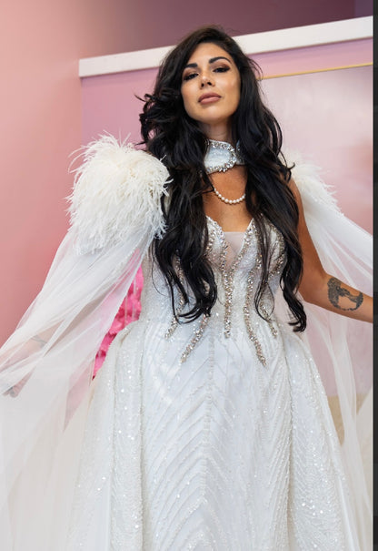 Winter Bloom Off-Shoulder Gown- Bridal