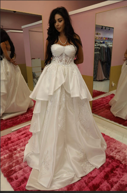 Opaline Crest Strapless Gown- Bridal