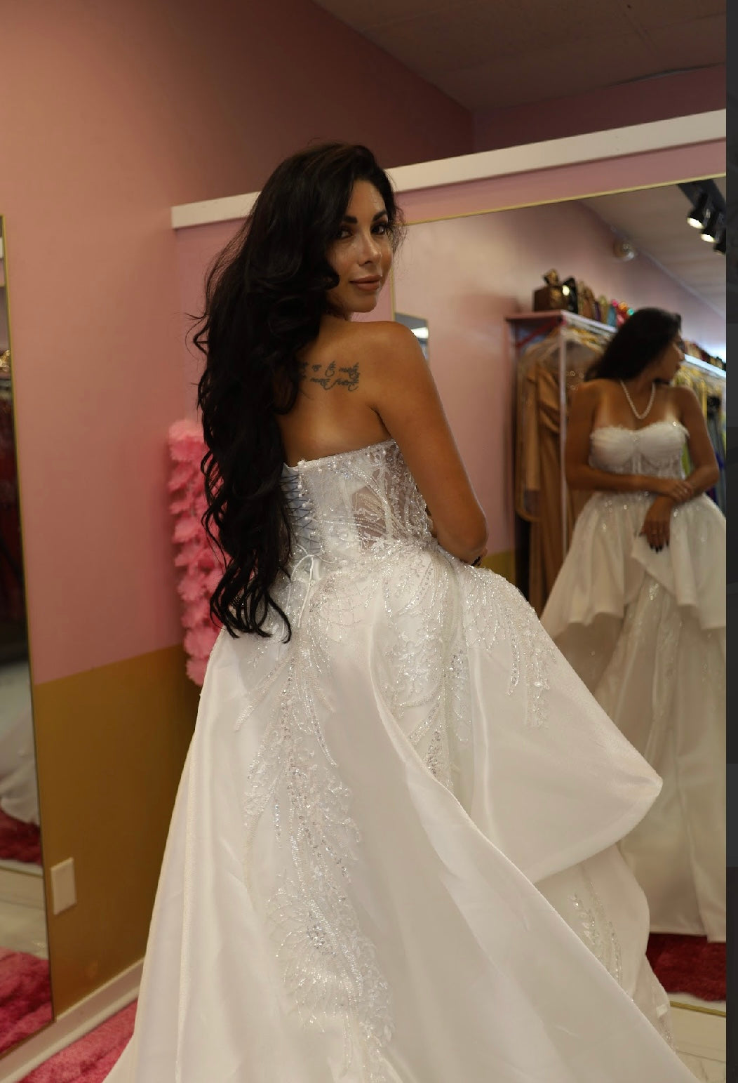 Opaline Crest Strapless Gown- Bridal