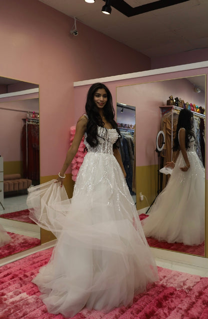 Crystal Petal A-Line Gown- Bridal