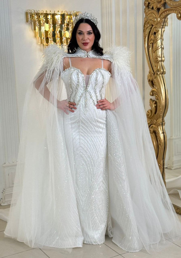 Seraphina Gown with Cape- Bridal