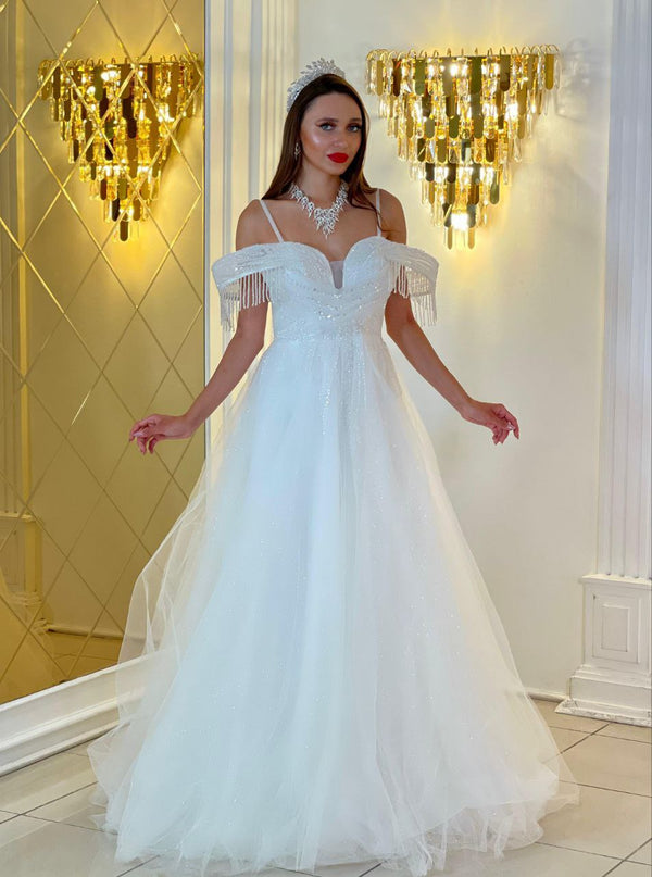 Isla Off-Shoulder Tulle Gown- Bridal