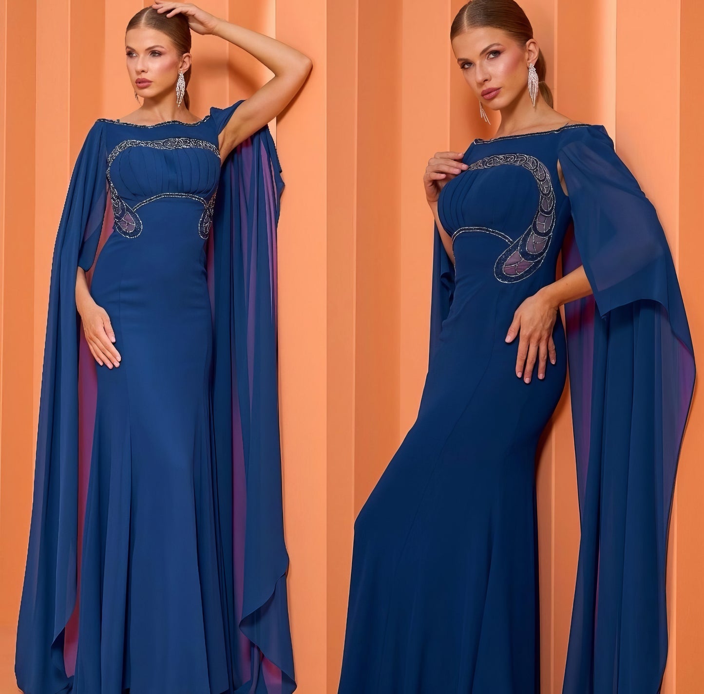 Celeste Regal Cape Gown
