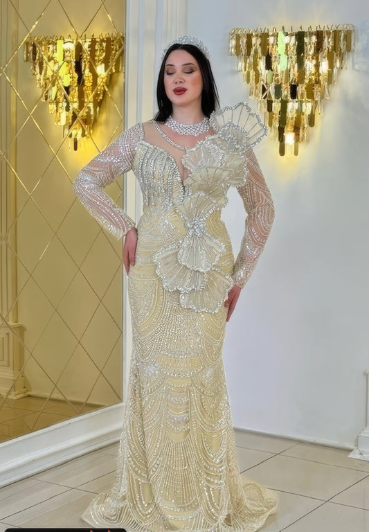 Luxe Crystal Embellished Gown- Couture