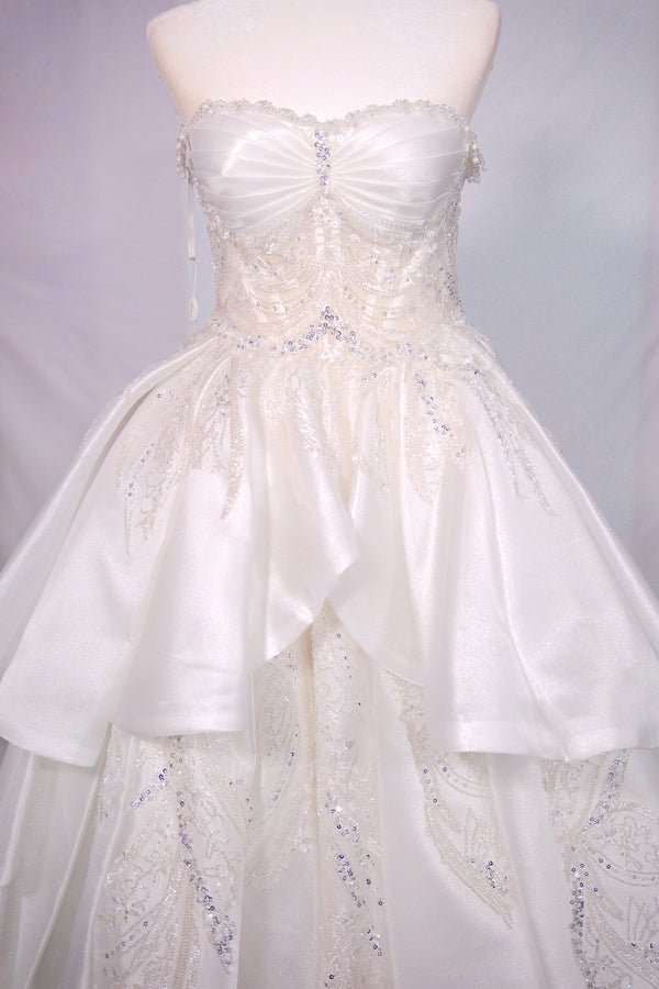 Opaline Crest Strapless Gown- Bridal