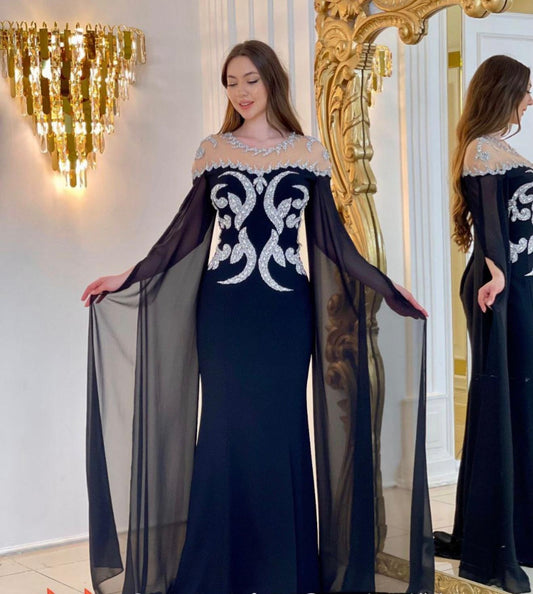 Lunara Beaded Illusion Gown