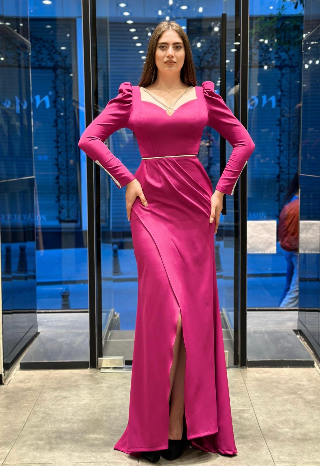 Celeste Gown with Crystal Trim Detailing - Evening