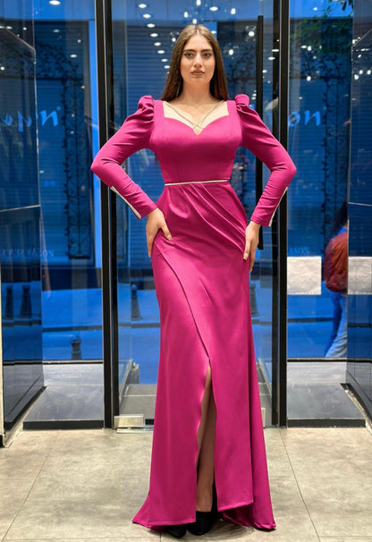 Celeste Gown with Crystal Trim Detailing - Evening