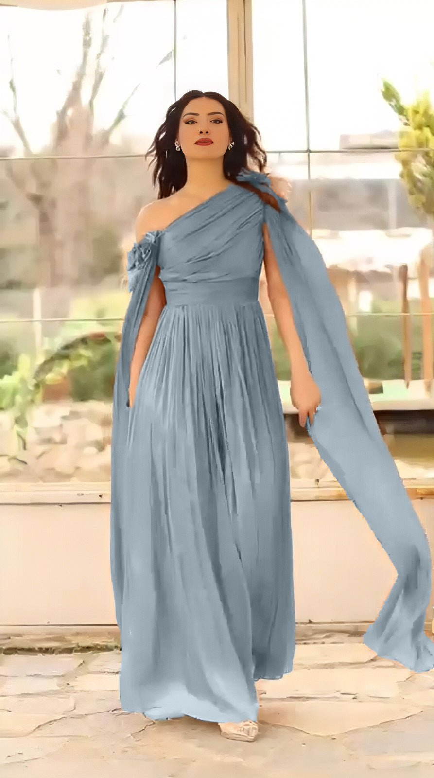 Aurora Gown with Draped Elegance - Couture