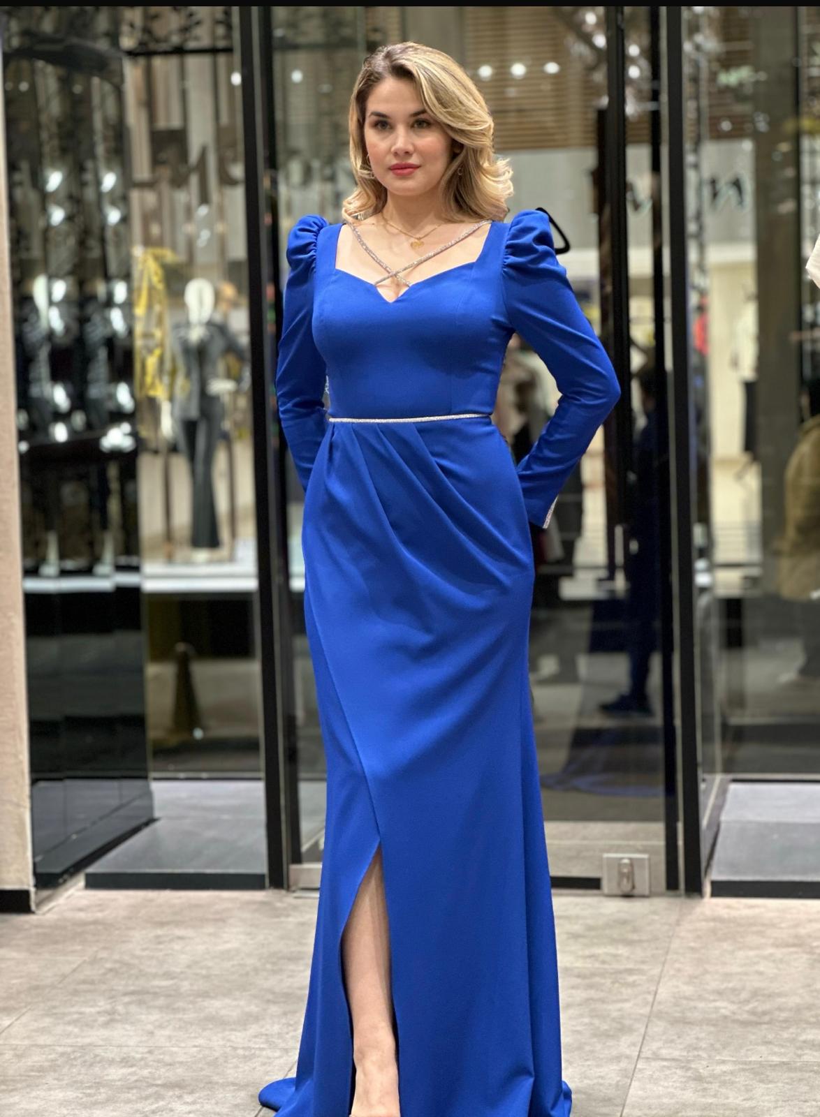 Celeste Gown with Crystal Trim Detailing - Evening