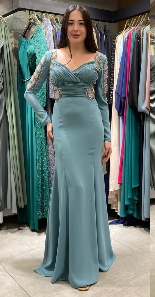 Eclipse Elegance Gown with Beaded Details - Evening