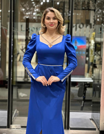 Celeste Gown with Crystal Trim Detailing - Evening