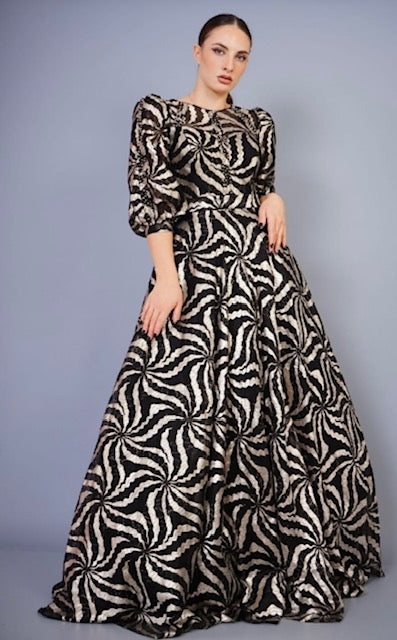 Odessa Gown with Striking Pattern - Evening