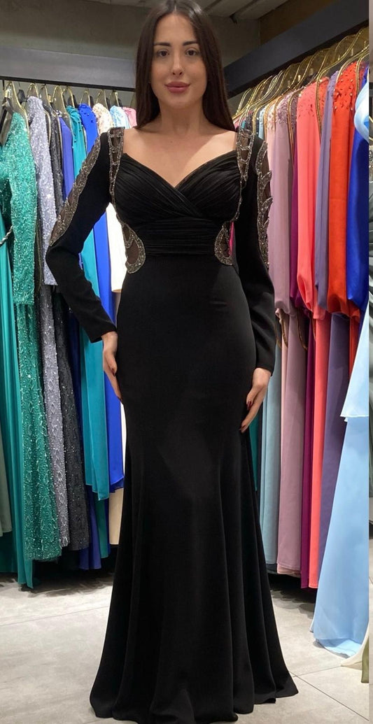 Eclipse Elegance Gown with Beaded Details - Evening