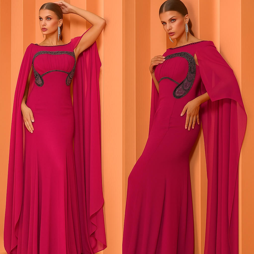 Celeste Regal Cape Gown