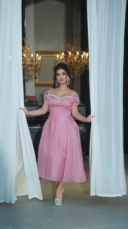 Off-Shoulder Ball Gown with Embellished Bodice