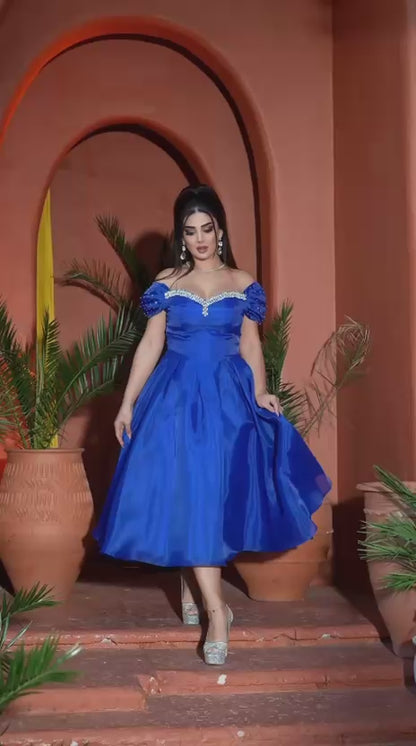 Off-Shoulder Ball Gown with Embellished Bodice